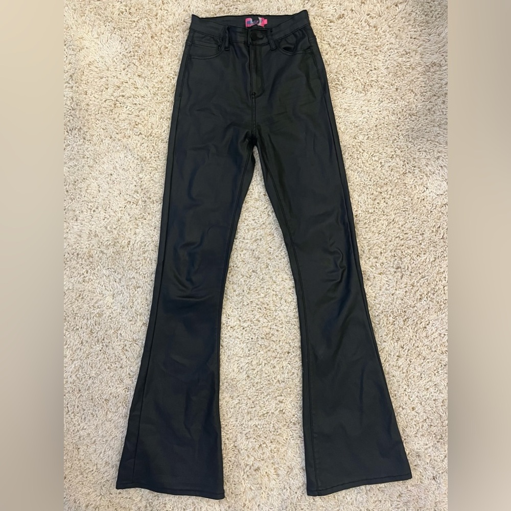 Edikted Leather Flare Jeans